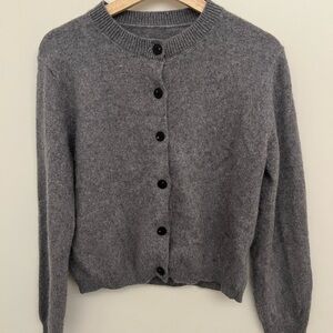 Gray Women's Wool Cardigan Sweater